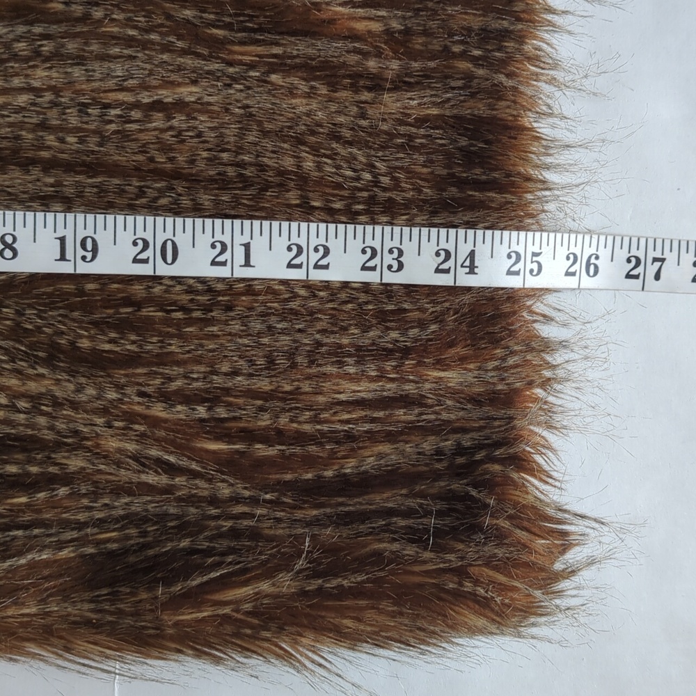 Pink Republic Faux Fur Open Front Fuzzy Sweater Vest LARGE Camel Tan Brown - Picture 15 of 16